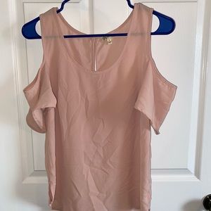 Lilly White: shoulder cut out Light pink Blouse